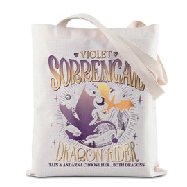 ZJXHPO Dragon Wing Book Inspired Tote Bag Violet Sorrengail Reusable Grocery Shopping Bag Dragon Rider Shoulder Bag (C-Sorrengail Tote)