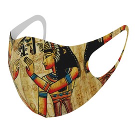 [igsticker] デザイン マスク ２枚セット ポリエステル 洗える 布マスク 男女兼用 001535 写真・風景 エジプト 壁画