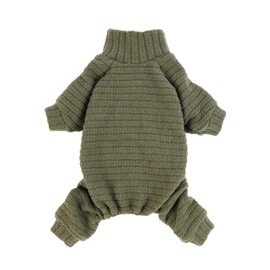 Fitwarm Turtleneck Knitted Dog Sweater Puppy Pajamas Thermal Doggie Winter Clothes Knitwear Pet Coats Cat Apparel Green Large