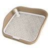 Dog Potty Tray with Raised Fences Removable Mesh Grid Pad