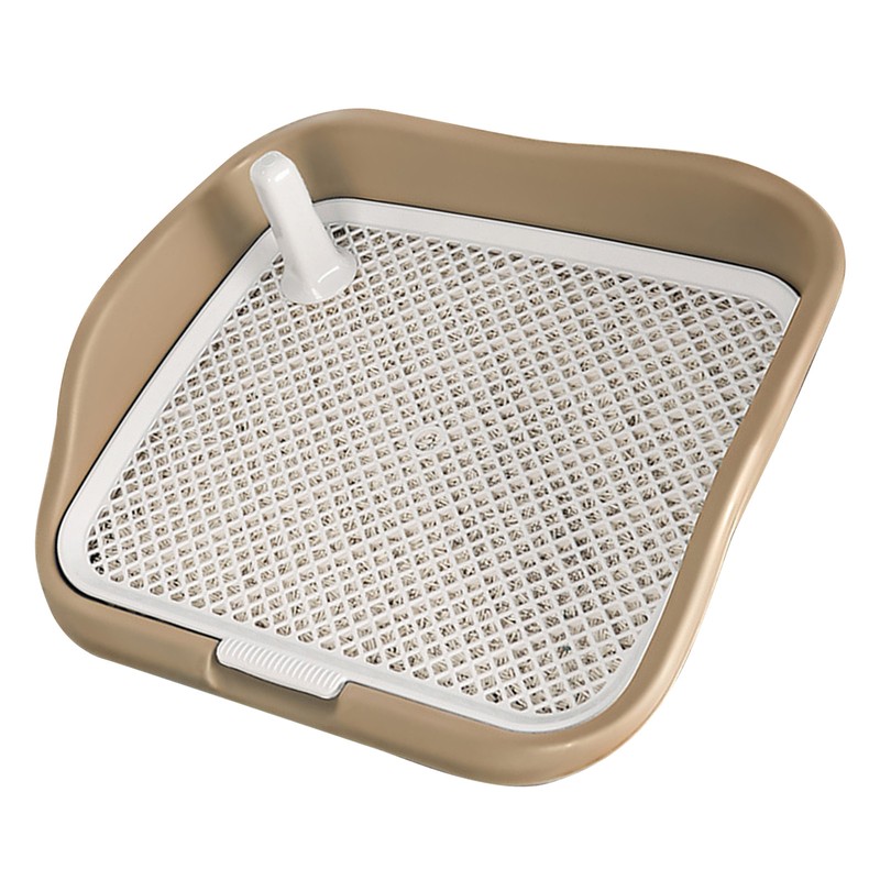 Dog Potty Tray with Raised Fences Removable Mesh Grid Pad