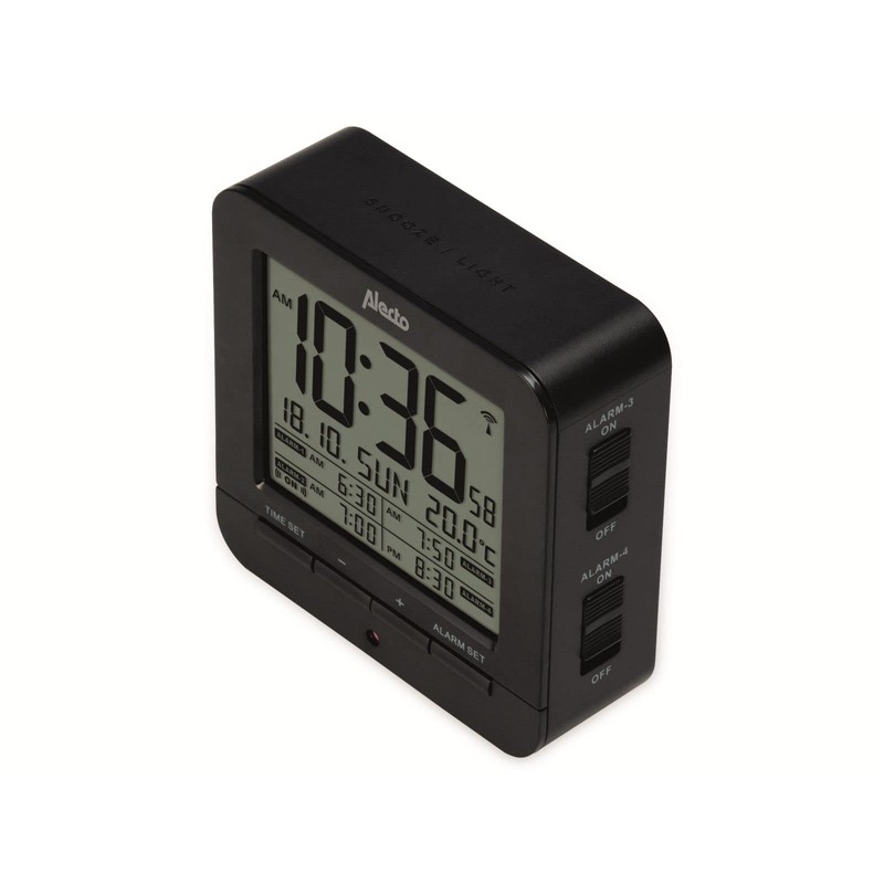 Alecto AK-20 Radio-Controlled Alarm Clock with Thermometer 2 Alarm Times