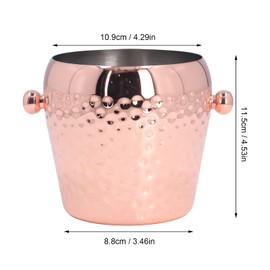 Champagne Bucket Pink Champagne Bucket Shiny Copper Plated Pail Stainless Steel Metal Wine Barrel Salad Bowl Large Elegant Style (Copper Plating) Bar & Restaurant Ice Bucket