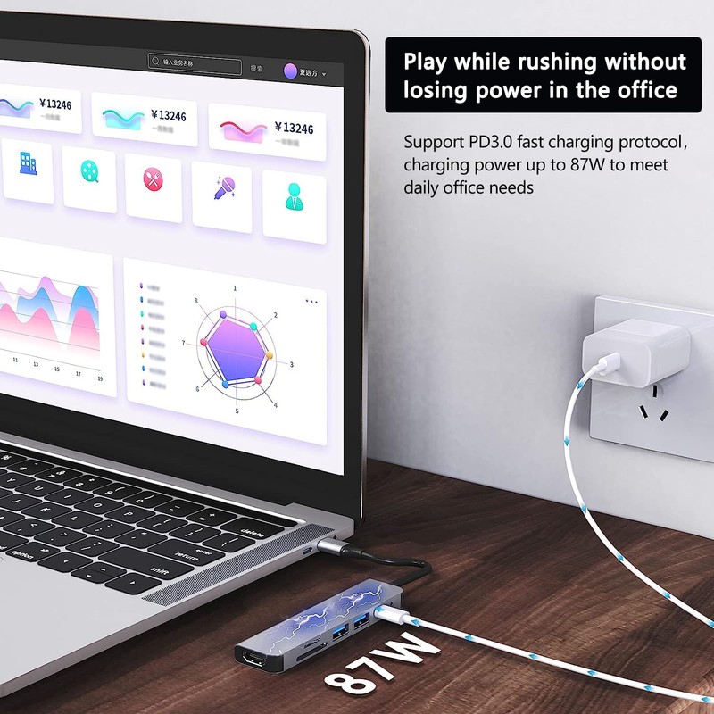 USB C Hub, Multi Port USB C Adapter for MacBook