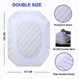 PLANETOID Quilted Waterproof Mattress Protector Super King with Extra Deep Fitted Sheet protects against Anti Allergy perfect Breathable Mattress bed sheet Protectors Pad Covers (182 x 200 + 40cm)