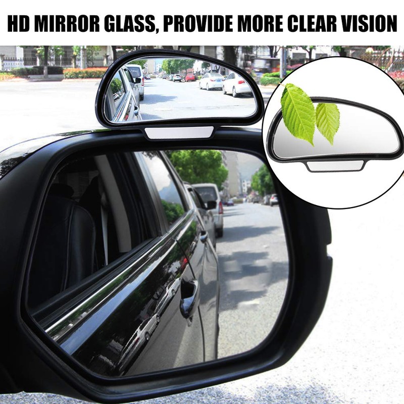 Car Blind Spot Mirrors(5.12 * 2.75in), Adjustable Auxiliary Universal Wide
