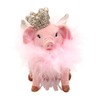 Dekohelden24 Ceramic Decorative Pigs with Crown and Glitter Set of