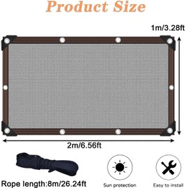 1 x 2 m Shade Net, 90% Garden UV Shade Net, Garden Shade Net with Eyelets, Sun Protection Net, Shade Net, Awning for Garden, Pergola, Greenhouse, Outdoor Cooling