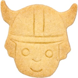 Birkmann Viking Head Cookie Cutter, 5 cm, Stainless Steel, with Embossed Inside, High Quality, 189621