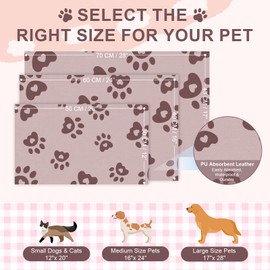 BLESWIN Pet Feeding Mat 16"x24", Absorbent Pet Food Mat, Dog Food Mat Large, Rubber Dog Mats are Non-Slip and Waterproof to Protect Floors, Mat for Cat Food and Water Bowls, Cat Feeding Mat, Pink