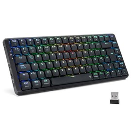 TERPORT Z11 Teclado Mecánico 75% Español Low Profile Ultrafino 85 Teclas | E190 Teclado Inalámbrico con Triple Modos de Conexión, Switches Rojos Hot‑Swap, Recargable y Programable Para Win y Mac