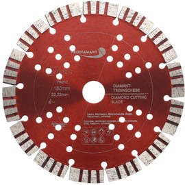 PRODIAMANT Premium diamond cutting disc concrete 180 mm 7 inch x 22.23 mm segment height 12mm
