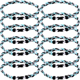 Zeyune 12 Pcs 18" Baseball Necklace Three Braided Rope Tornado Titanium Necklace Baseball Rope Necklace for Boys Men Sport (Baseball 4)