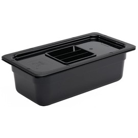 Vogue 1/3 Gastronorm Container 100mm 3.8 Litre Black Catering Food Storage Pan