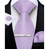 DiBanGu Plain Tie for Men Formal Silk Tie and Pocket