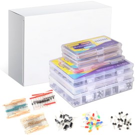 ALLECIN 1910 Piece Electronic Components Kit with Capacitor Resistor Transistor LED Diode Schottky Diodes Electronic Components Set Electronic Component for DIY Projects