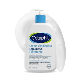Cetaphil Crema Limpiadora Espumosa Hidratante, Jabón Facial y Corporal que Remueve Maquillaje, Con Niacinamida y Aloe Vera con Efecto Calmante, Para Todo Tipo de Piel Sensible, 473ml