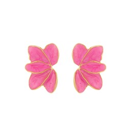 Irregular Petal Earring For Women Statement Unique Flower Earrings Jewelry Gift (Rose Red)