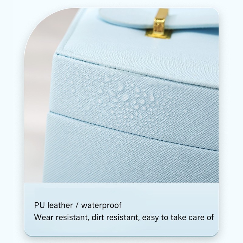 Travel Jewelry Case Portable 2 Layers PU Leather Jewelry Storage