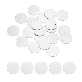 MECCANIXITY Metal Stamping Tags,1 Inch Round Silvery Aluminum Stamping Blanks for Necklace Bracelet Dog Pet ID Jewelry Making 20Pcs