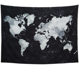 Lahasbja World Tapestry Map Tapestry Starry World Map Tapestry Apartment Essentials Black and White Tapestry Globe Galaxy Constellation Tapestry for Men Dorm Posters (M/51.2~59.1 Starry Map)