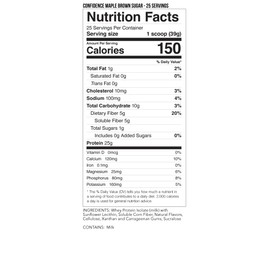 JBN - Just Be Natural JBN - Just Be Natural Confidence Whey Protein Isolate Powder (Maple Brown Sugar, 25)