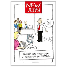 Norbert & Val New Job Card, Funny New Job Card, Well Done New Job Card, Rude New Job Card, New Job Greeting Card, Powerpoint, New Job, Greetings Card, 124x176mm