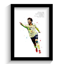 The Football Print Room LIVERPOOL | MO SALAH | HAND DRAWN FRAMED ILLUSTRATION PRINT POSTER