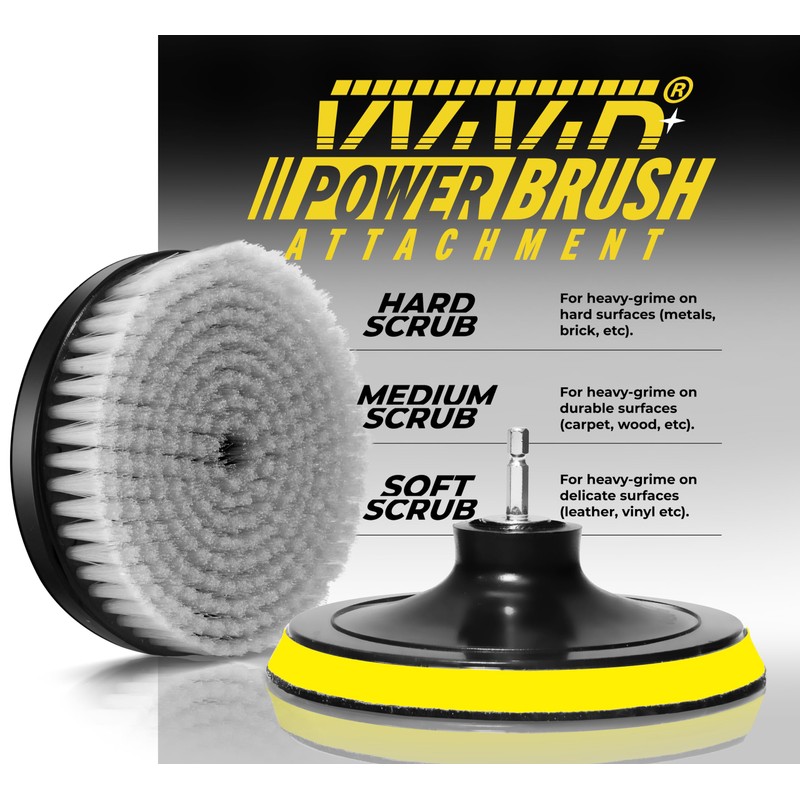 VViViD Power Drill Brush Attachment + Backing Plate, 4” inch
