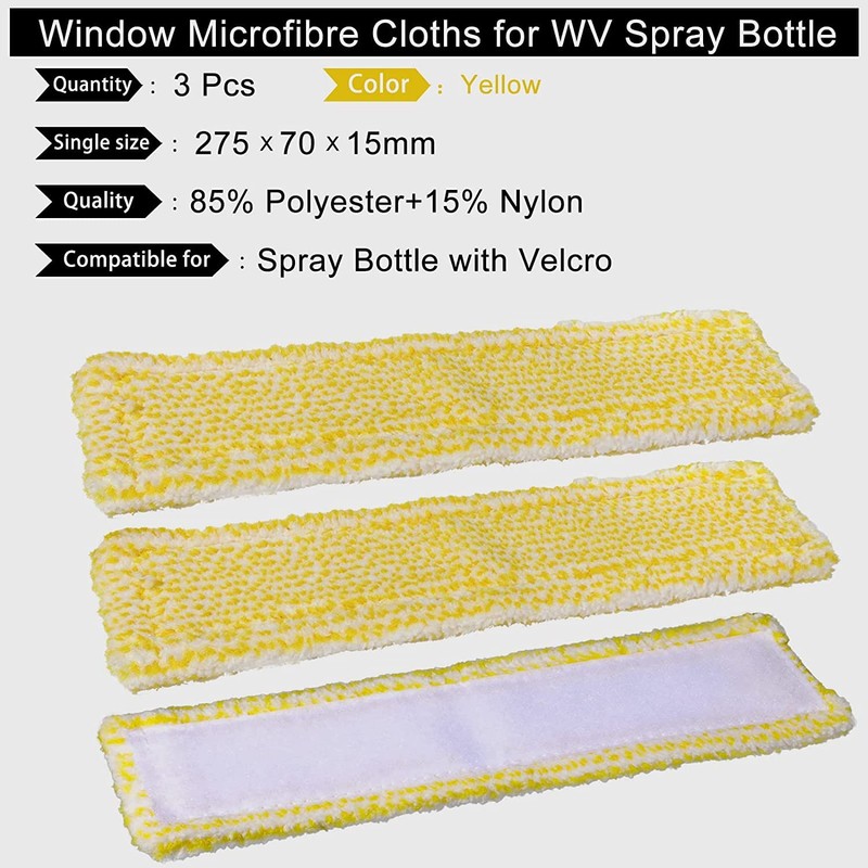 POFET 3 PCS Washable Microfibre Mop Cloth Window Vac Cleaning
