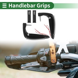 Partuto 7/8" 22mm 15/16" 24mm Motorcycle Hand Grips Cover Kit Aluminum Alloy Rubber Handlebar End Grips Black 1 Set