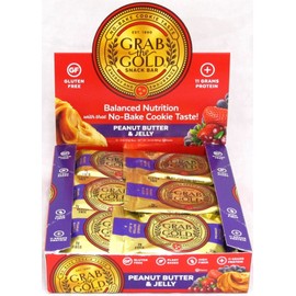 Grab The Gold Energy Snack Bars - Peanut Butter and Jelly - Protein 12 Count Box