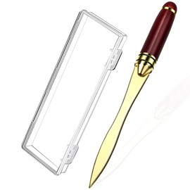 Acootruing Letter Opener, Envelope Slitter Letter Openers Metal Letter Opening Knife for Envelope, Package, Paper Cut, Safe Gold 21x1.5CM