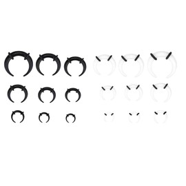 Debbery 18Pcs Septum Stretching Kit, Safety C-Shaped Black Nasal Septum Jewellery for Earlobe, Nasal Septum or Other Piercing Sites, Suitable for Women and Men