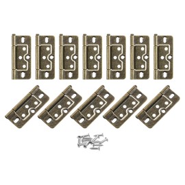 sourcing map 12Pcs 3x1.4 Inch Door Hinges Non-Mortise No Noise Bifold Door Hinges Plating for Cabinet Furniture Window Wardrobe with Screws, Bronze