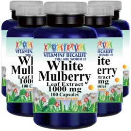 Vitamins Because White Mulberry Leaf Extract 1000mg 5X200 Caps Naturally Contains Quercetin