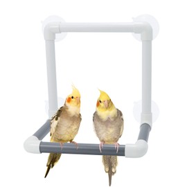 Bird Portable Suction Cup Shower Perch Parrot Window Wall Standing Platform for Cockatoo Conure Cockatiel African Grey