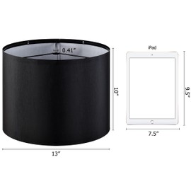 GOSO Medium Black Lamp Shade -for Table Lamps Floor Lamps-13 * 13 * 10 inch (Spider) Barrel Lampshades Replacement-Rustic DIY Modern Shade for Night Stand Lights for Bedroom Required Assembly