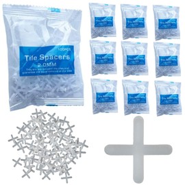 fogman Tile Spacer, Adjustable Spacing, Cross Grout, Individual Packaging, 0.08, 0.1, 0.2, 0.2, 0.2, 0.2, 0.2, 0.2, 0.2 inches (2 mm), 1000 Pieces