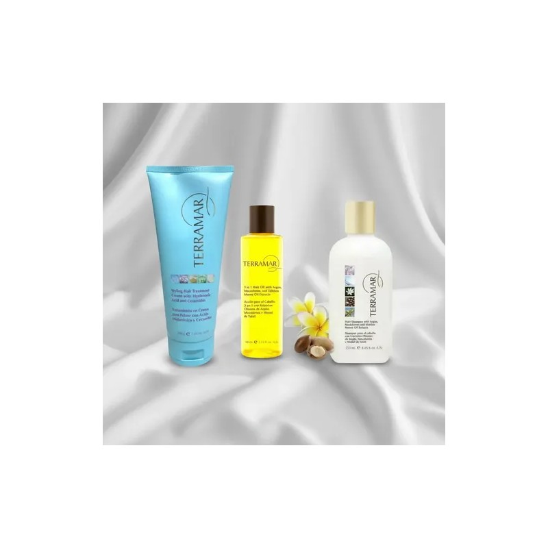 Kit Terramar Shampoo, Aceite 3 En 1 Y Crema Para