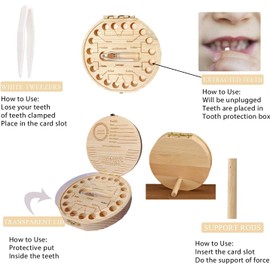 Baby Tooth Keepsake Box,Tooth Fairy Box,Wooden Tooth Box ,Baby Keepsake Storage Box,Tooth Saver,Tooth Holder for Kids Teeth,Tooth Boxes for Lost Teeth for Kids,Newborn Baby Birthday and Shower Gift