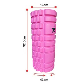 Massage Foam Roller - Orange - Pilates Muscle Physio Leg Back Yoga Gym with Free Carry Bag (Pink)
