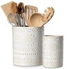 LOVECASA Utensil Holder, 7.2"+5.4" Ceramic Utensil Holder for Countertop, Large