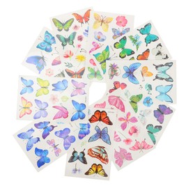 OHPHCALL 20 Sheets Butterflies Colorful Temporary Kids Girls Transfer Decals