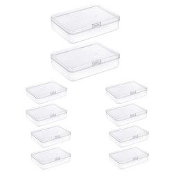 10 Pcs Mini Plastic Storage Containers Box With Lid Rectangle Clear Boxes, For Craft Projects, Jewelry, Hardware, Tools, Small Items (2.35 X 3.35X 1in)