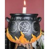 Wicca Triple Moon Witch Cauldron With Snake And Sacred Geometry