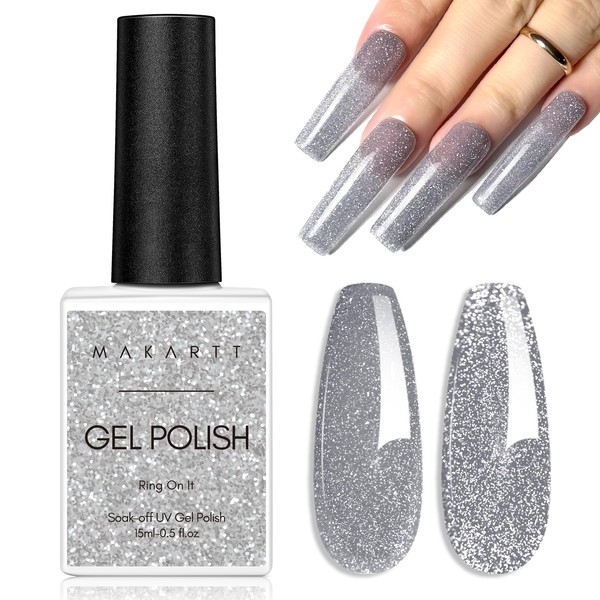 Makartt Makartt Glitter Gel Nail Polish - Flash Grey Diamond