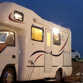 Acsyrv RV 12V Led Light 2 Set Porch Awning Lights Black 30 LED Exterior High Light-Output Low Ampere Draw for Trucks Motorhome Caravan Camper Trailer