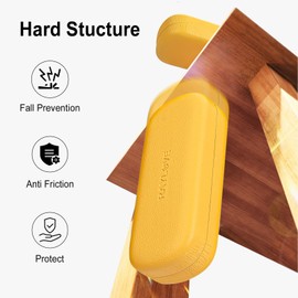 RayLove Glasses Case Hard Shell Eyeglass Case with Cleaning Cloth, 2 Pack PU Leather Protective Eye Glass Cases Fits Most Sunglasses Glasses (Yellow Yellow)