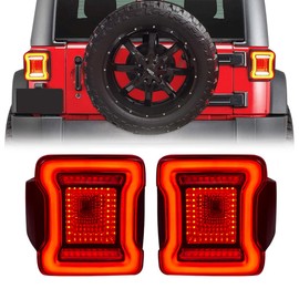 EOMD LED Red Lens Tunnel Tail light Compatible with 2007-2018 Jeep Wrangler JK/JKU